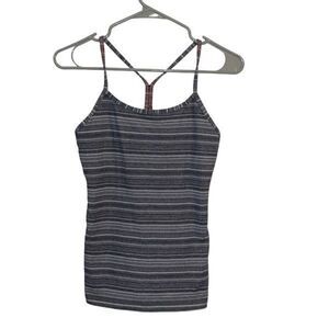 Lululemon Womens Striped Power Y Racerback Athletic Yoga Tank Top‎ Gray Size 6